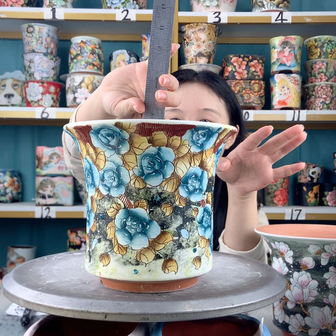 景德镇手工花盆366