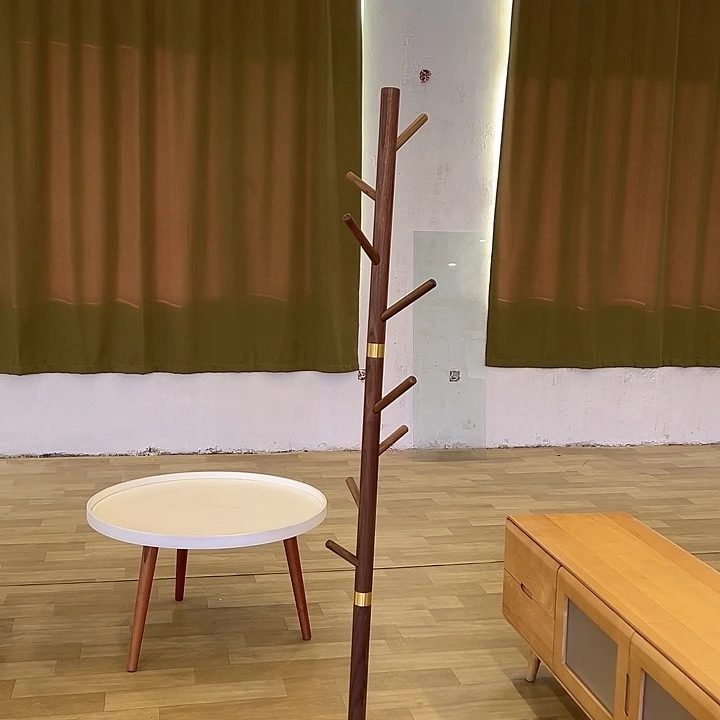 北美福利黑胡桃木衣帽架不退不换