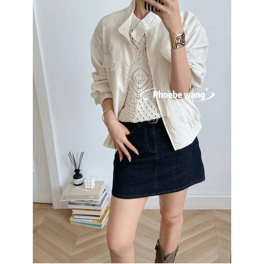 100亚麻！！！复古木调！老钱风慵懒经典夹克外套11208