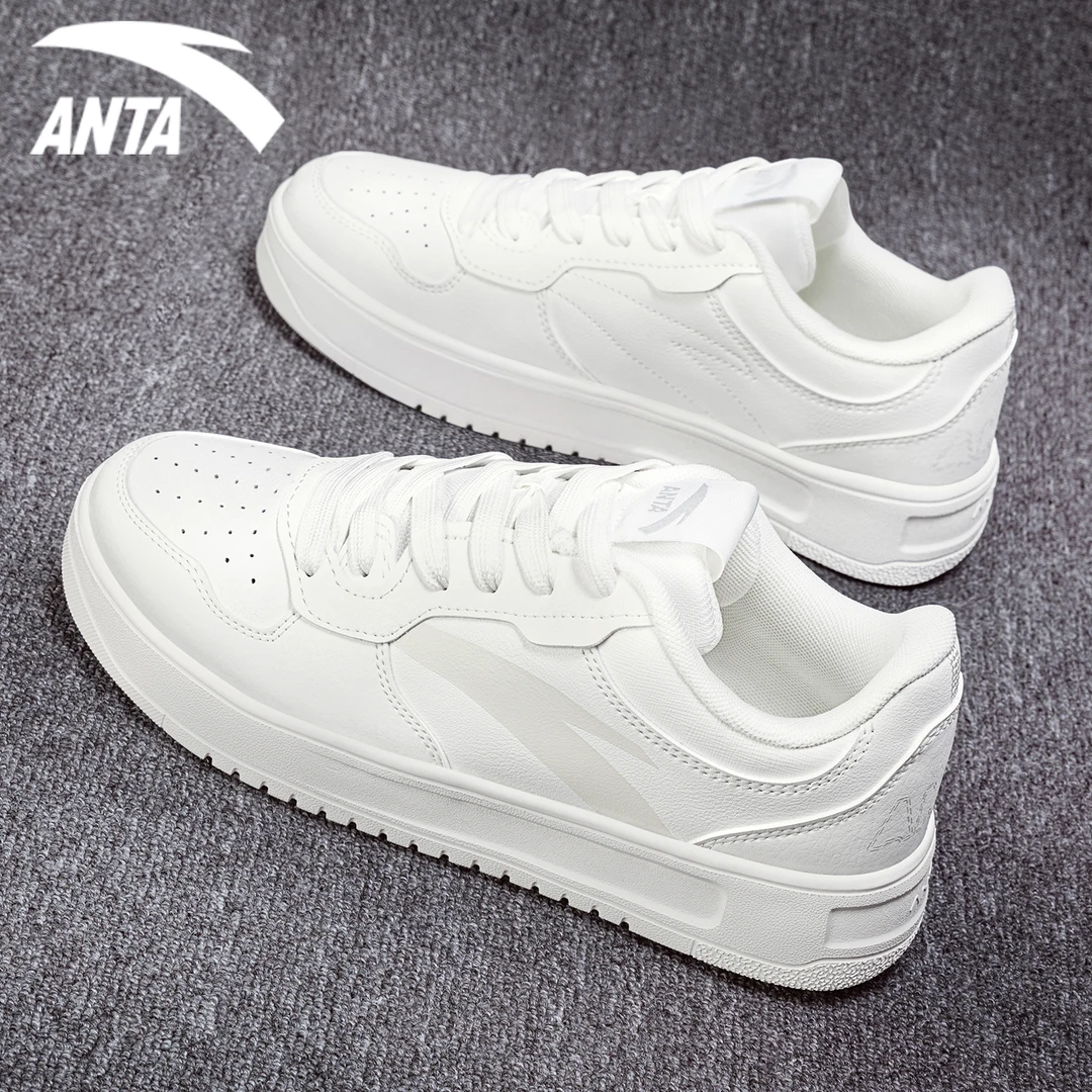 安踏男板鞋厚底新款百搭小白鞋透气低帮正品运动休闲鞋子潮流学生