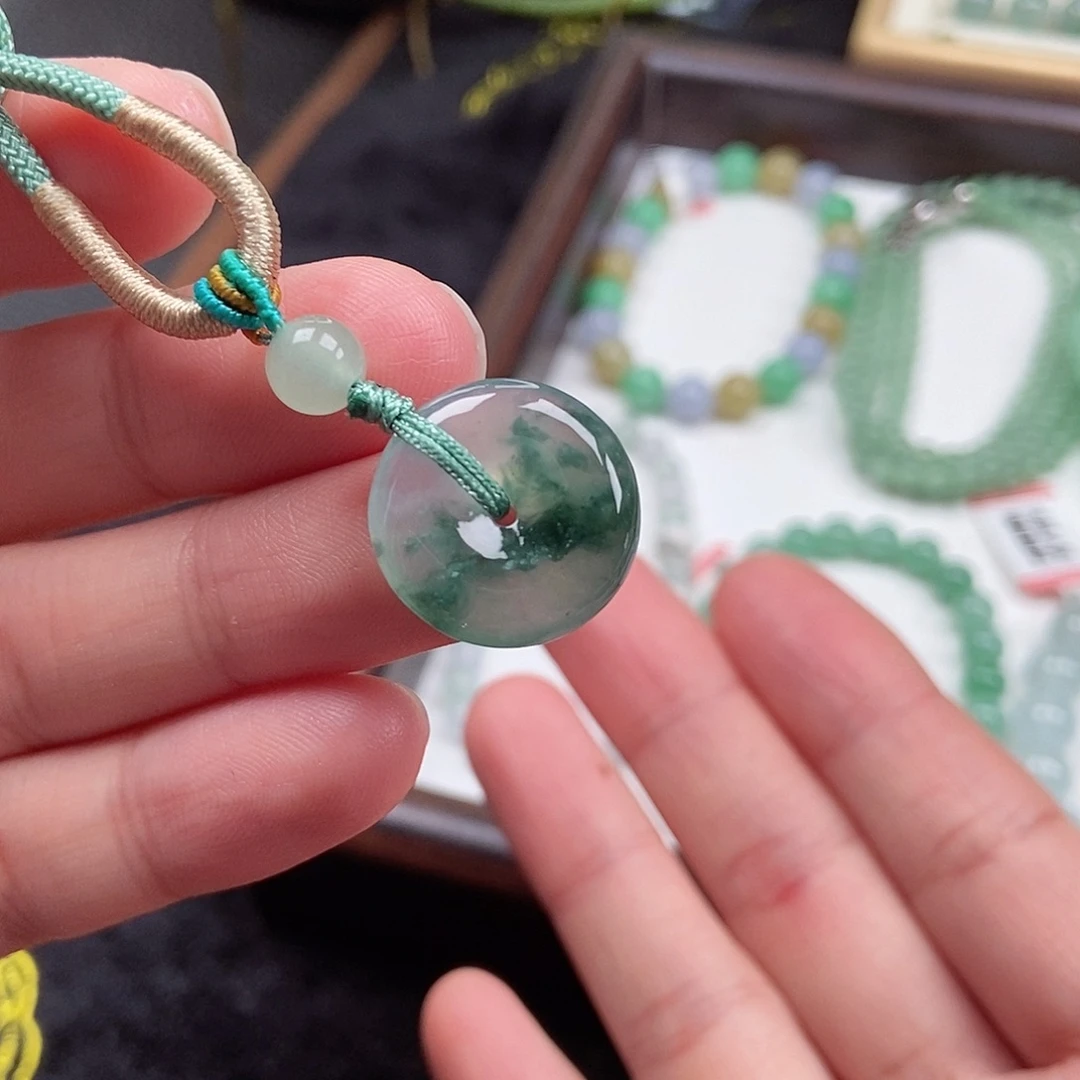 翡翠未镶嵌手串卡17平安扣