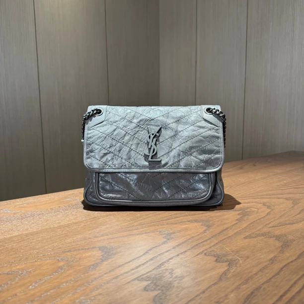 99新 YSL/圣罗兰 YSL圣罗兰 NIKI油蜡皮链条包 尺寸27×20