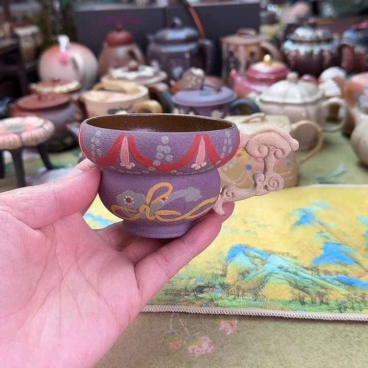 紫砂茶壶灵芝福禄杯