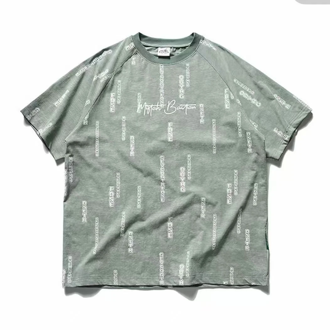 青少年青年短袖T恤欧美夏季圆领上衣无领休闲春夏-52