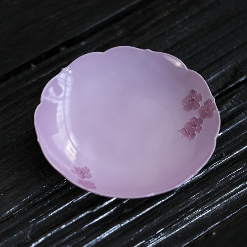 【陶珊居】紫色花朵壶承（Q6845）