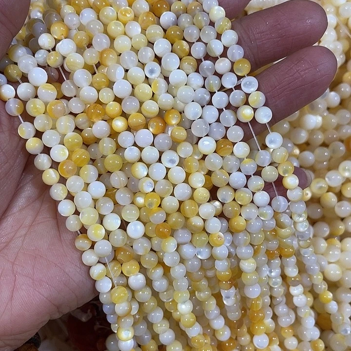 玛瑙/玉髓合金珠宝半成品5mm纯天然黄金贝