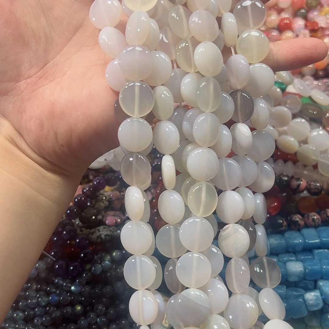 玛瑙/玉髓合金珠宝半成品本色玛瑙一条15mm