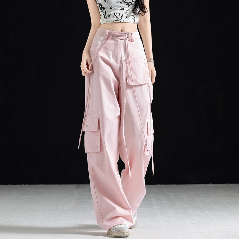 网红裤子女款秋季爆款2025新款阔腿工装裤小众炸街设计感潮牌女装