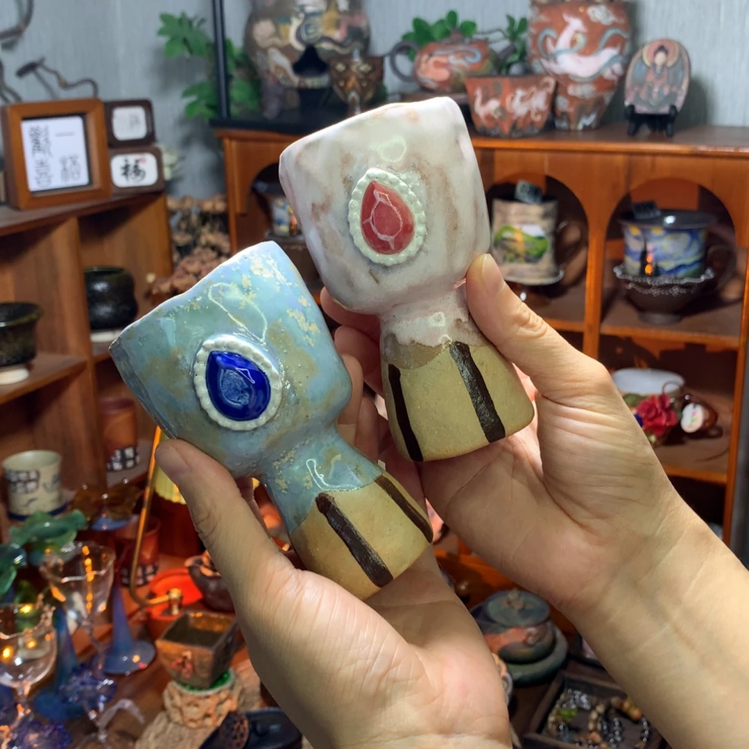 陶【宝石】陶艺宝石杯一对·100ml