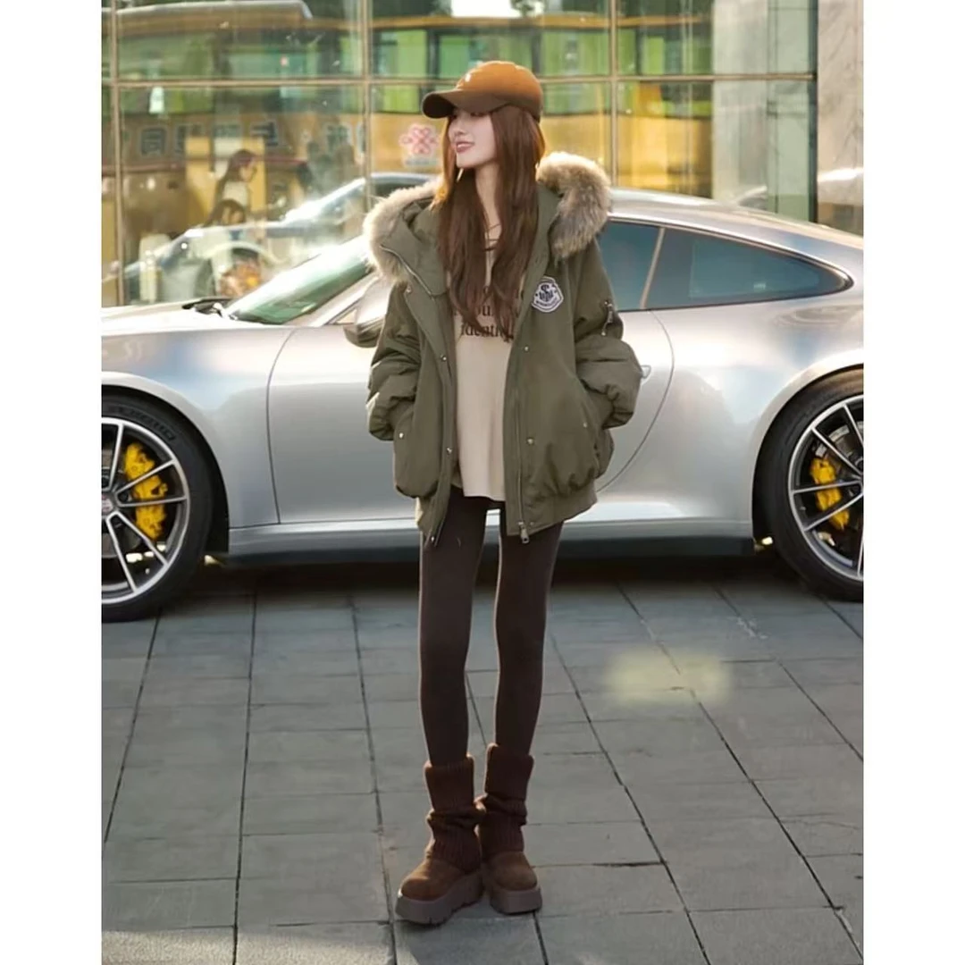 【复古加州】欧韩高级感百搭显瘦90白鸭绒羽绒服外套YR1187