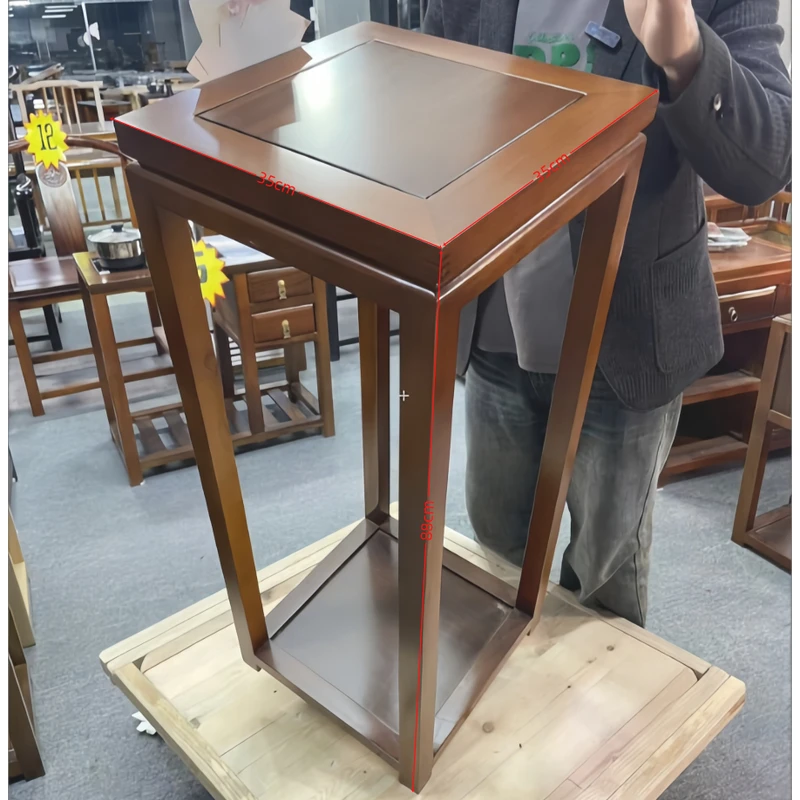 【胡桃木花架】原木盆栽室内落地式客厅小阳台托架展示新中式花盆摆