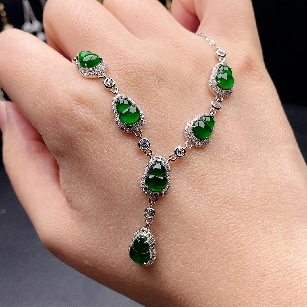 福***宝翡翠银S925镶嵌戒指