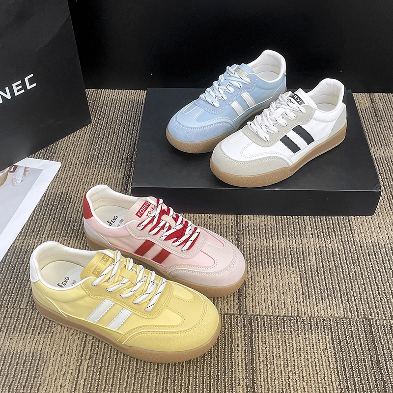 真皮复古德训鞋女鞋2025新款春秋季爆款鞋子百搭阿甘鞋休闲小板鞋