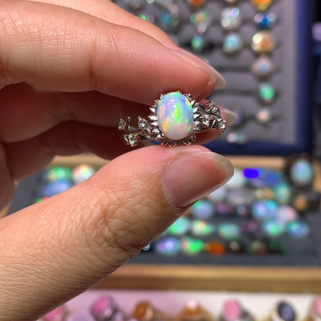 银S925镶嵌欧泊戒指款式