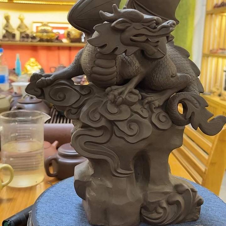 曾***牛紫砂茶宠紫砂飞龙在天茶宠摆件