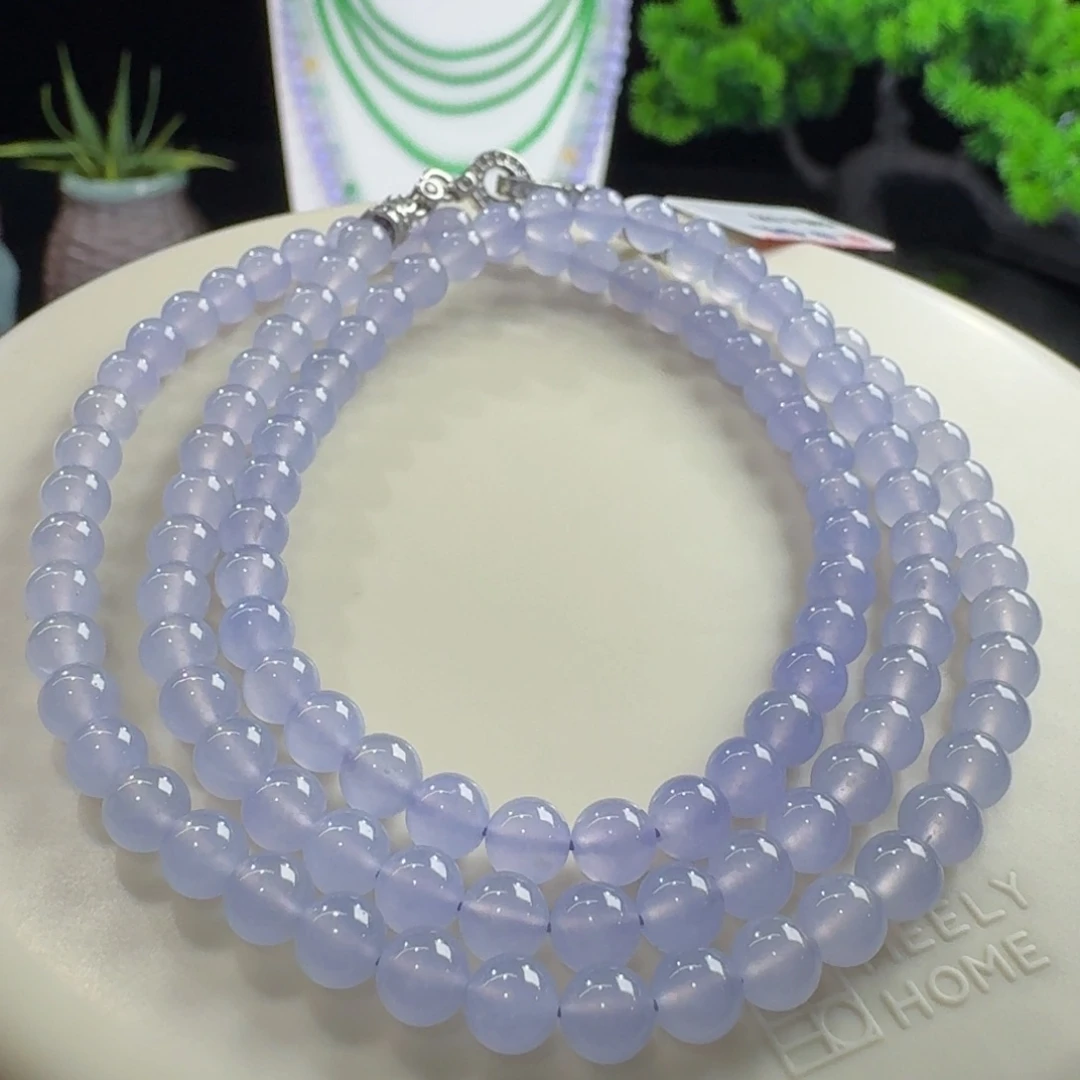 颈饰未镶嵌翡翠冰粉紫项链卡5mm