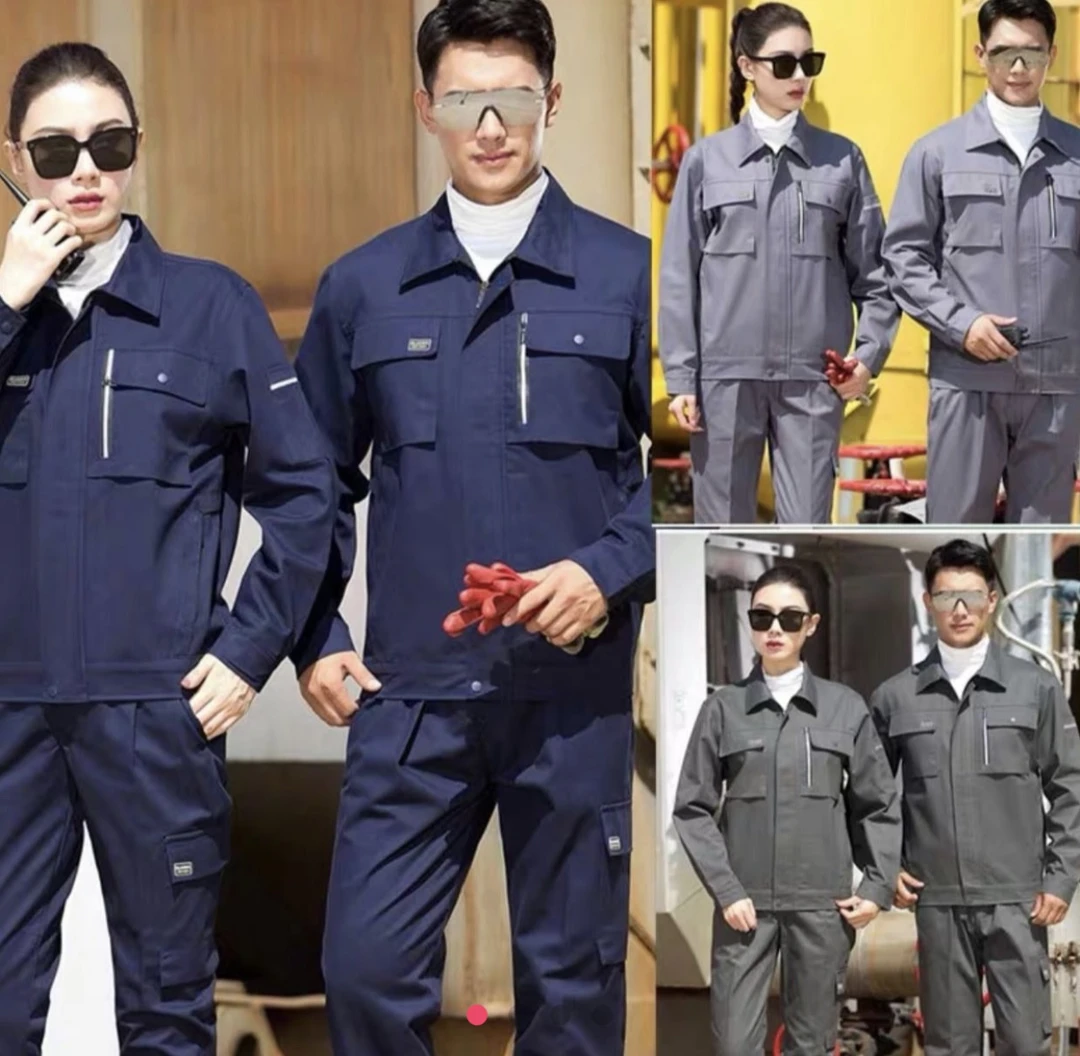 长袖工作服套装男耐磨春秋车间厂服上衣汽修服机电工装劳保服定制