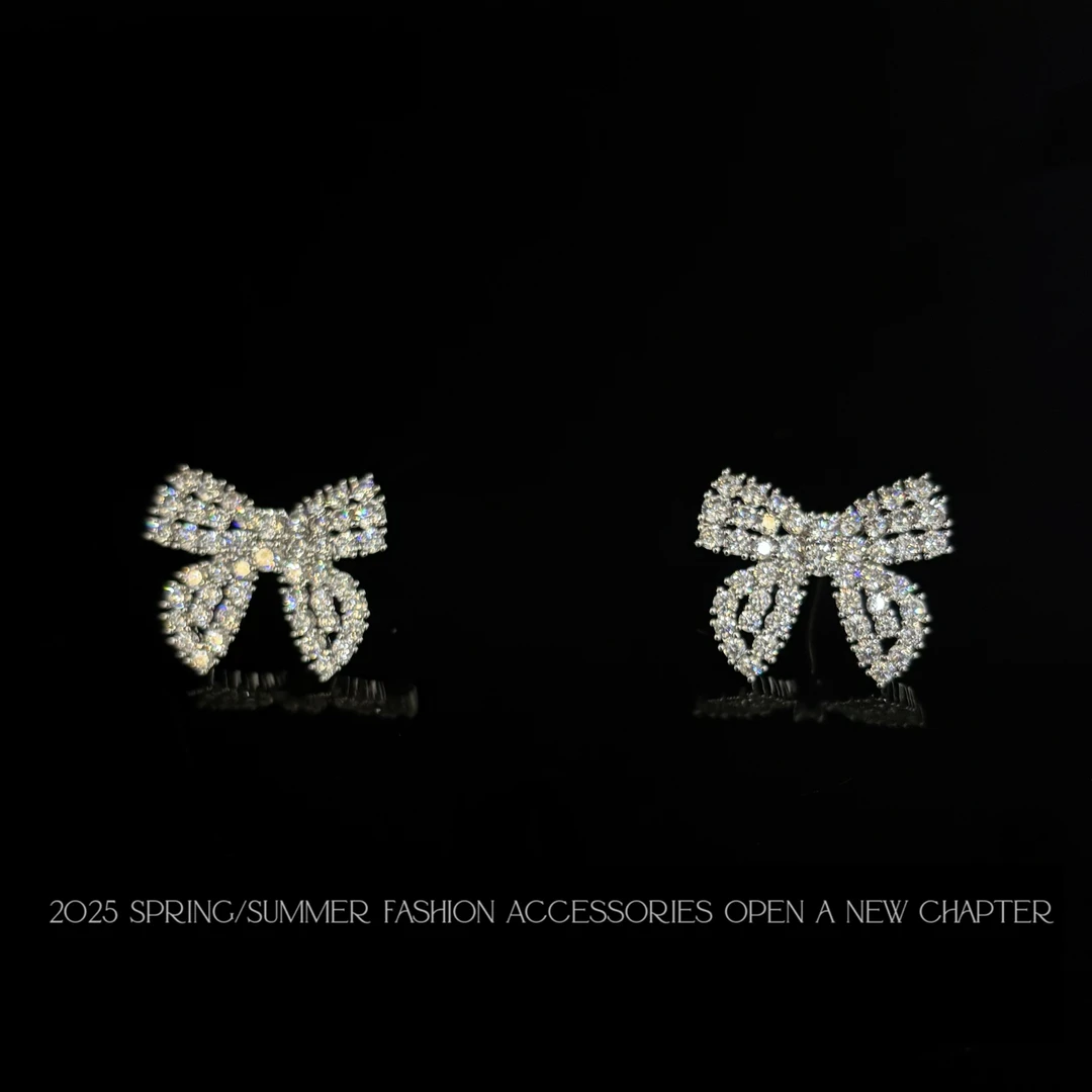 铜合金耳饰 镀K金 2025款C2130【绮梦蝶结】BOBAOLI 耳钉