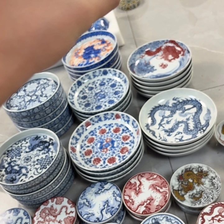 瓷片青柚一路连科二才马蹄盖碗