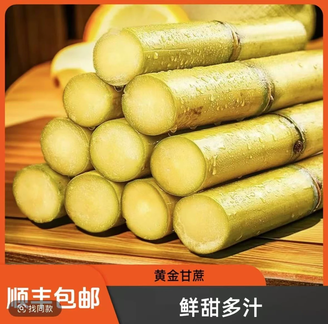 黄金甘蔗（顺丰包邮）新鲜现摘脆甜多汁当季水果产地种植发货（净重）