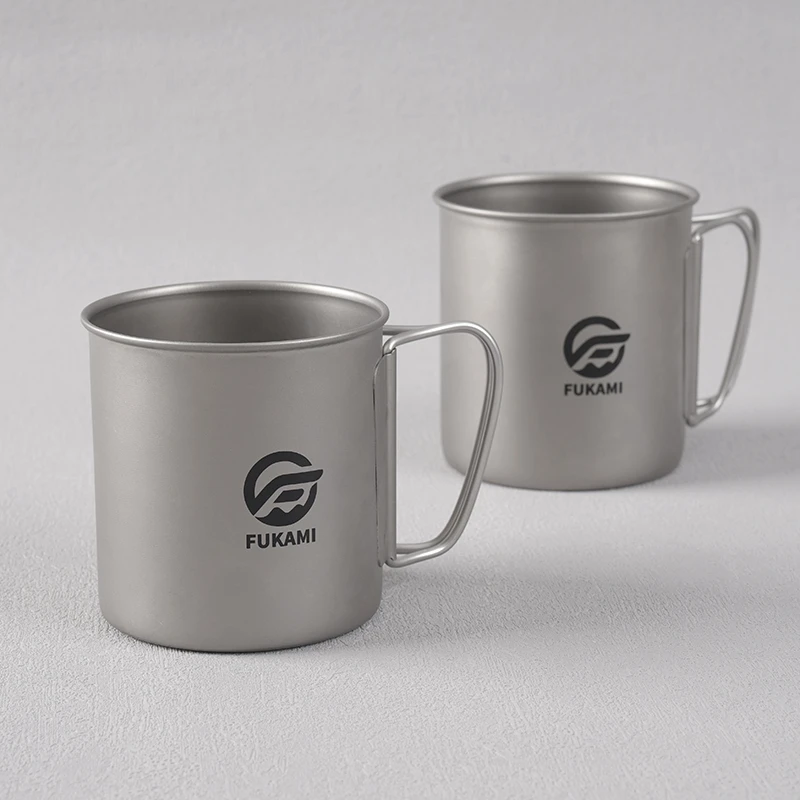 日本进品波佐见烧深味轻量纯钛马克杯轻巧防腐耐用马克杯折叠把手