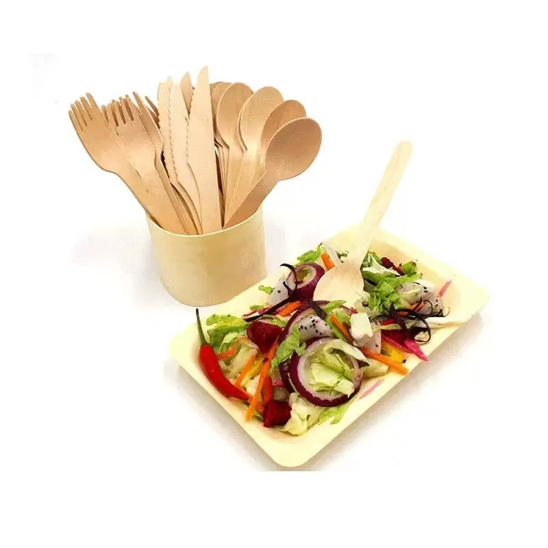 【出口品质】一次性环保餐具天然A级桦木刀桦木叉桦木勺食品级专用