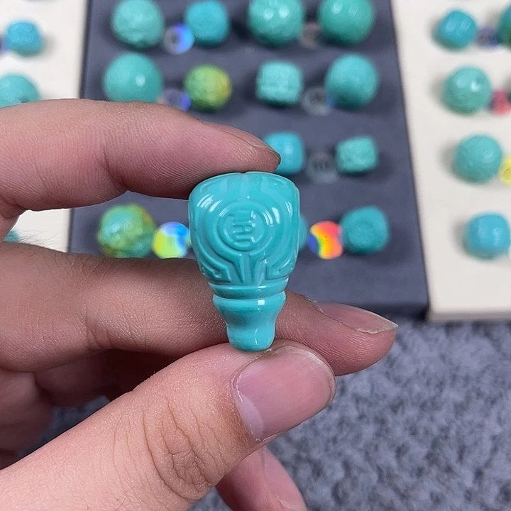 秦古矿口湖北矿卡16散珠配饰 博古纹三通