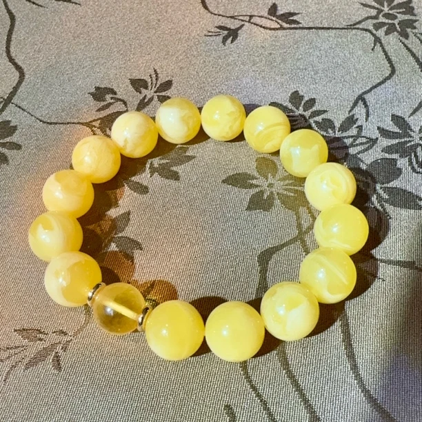 天然蜜蜡单珠12mm手串原创设计大气简约气质优雅-0014