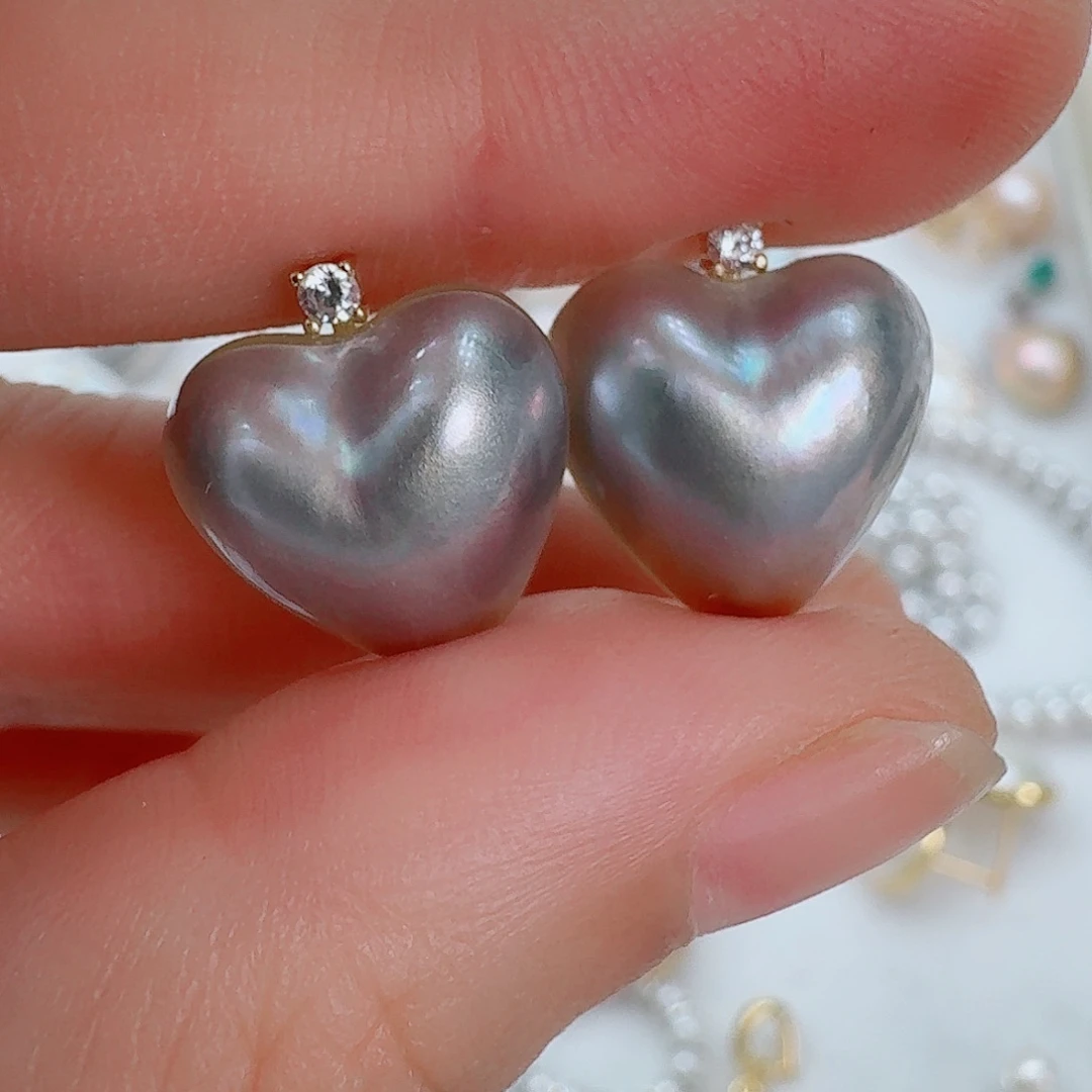 拼合珍珠（马贝珠）耳饰银S925镶嵌