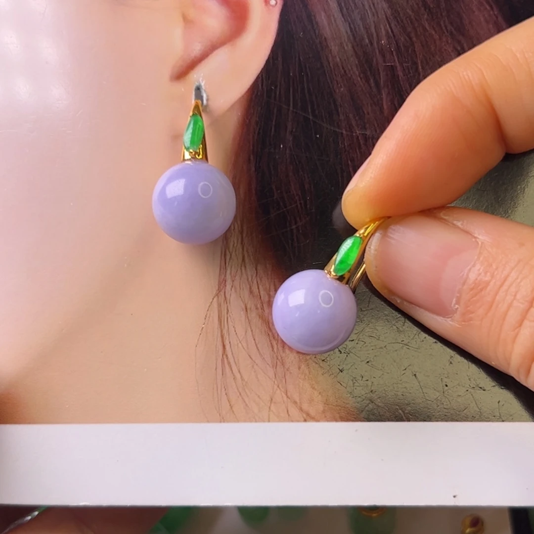 翡翠耳饰18K金镶嵌宋*耳坠