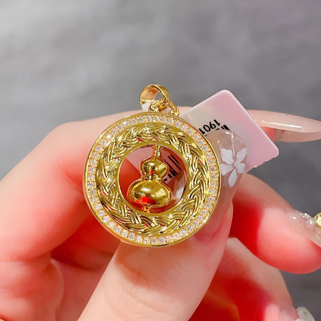 足金999 黄金首饰 5D莫桑麦穗葫芦吊坠（赠绳子）轻奢