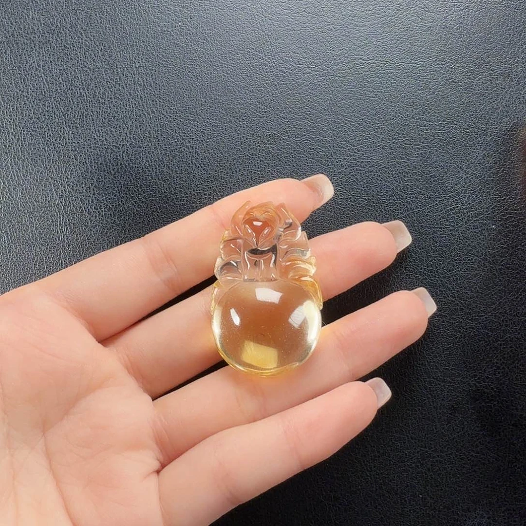 银S925镶嵌颈饰水晶巴西黄有求狐