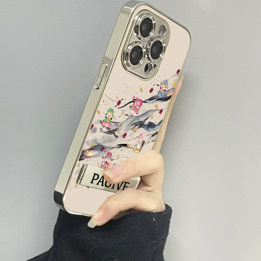 五路财神适用苹果16Pro Max手机壳iPhone华为OPPO小米vivo贴皮套