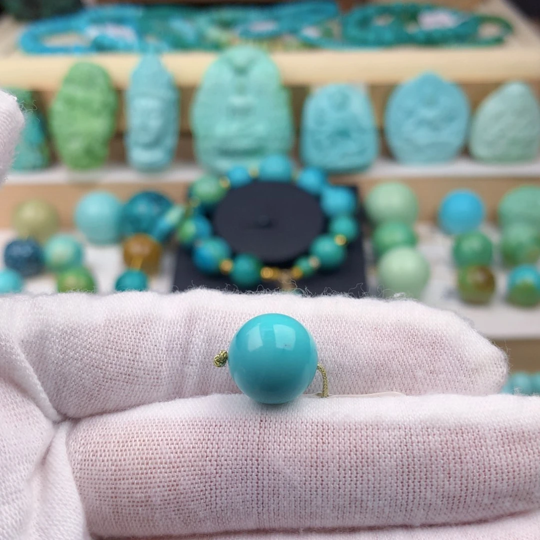 未镶嵌绿松石珠宝奇石12mm