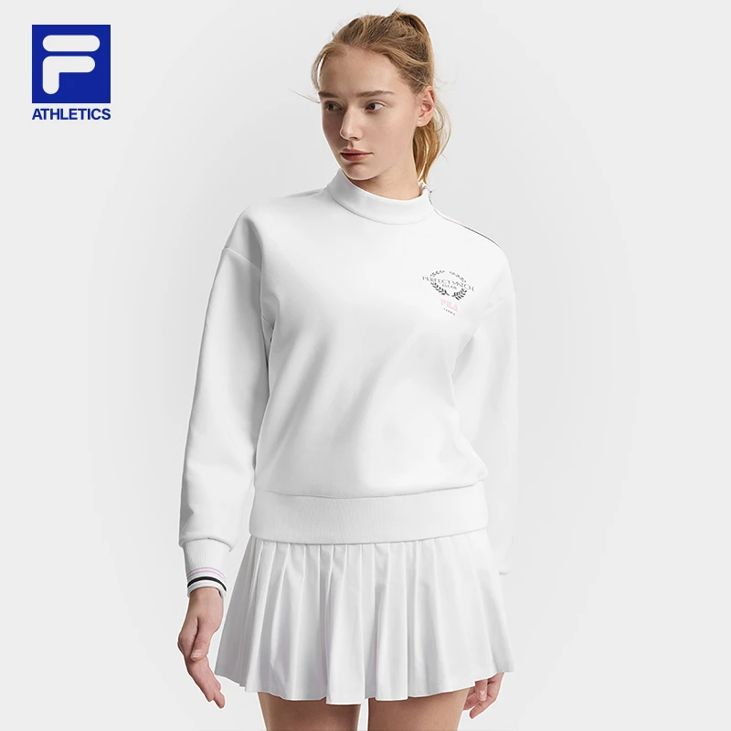 Fila/斐乐女款套头衫【圆领百搭】25年春款针织休闲打底跑者美学