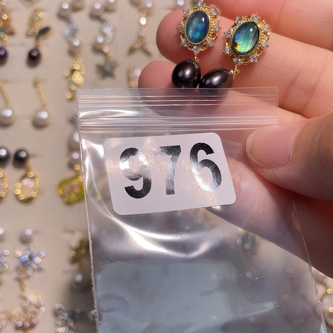 合金淡水珍珠耳饰