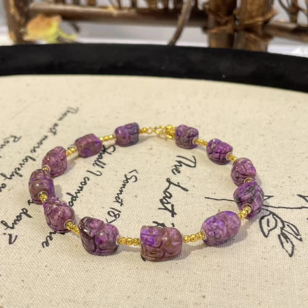 舒俱来貔貅酱紫手链18k/16cm/约6.5*7.5mm+/AZB6739（蓬瀛）