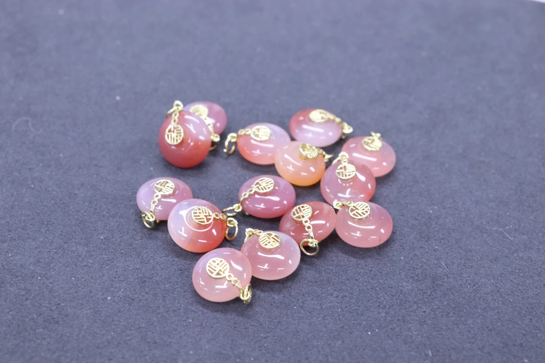 原矿无优化天然南红平安扣配饰多样发一颗颜色随机发不可挑选福利