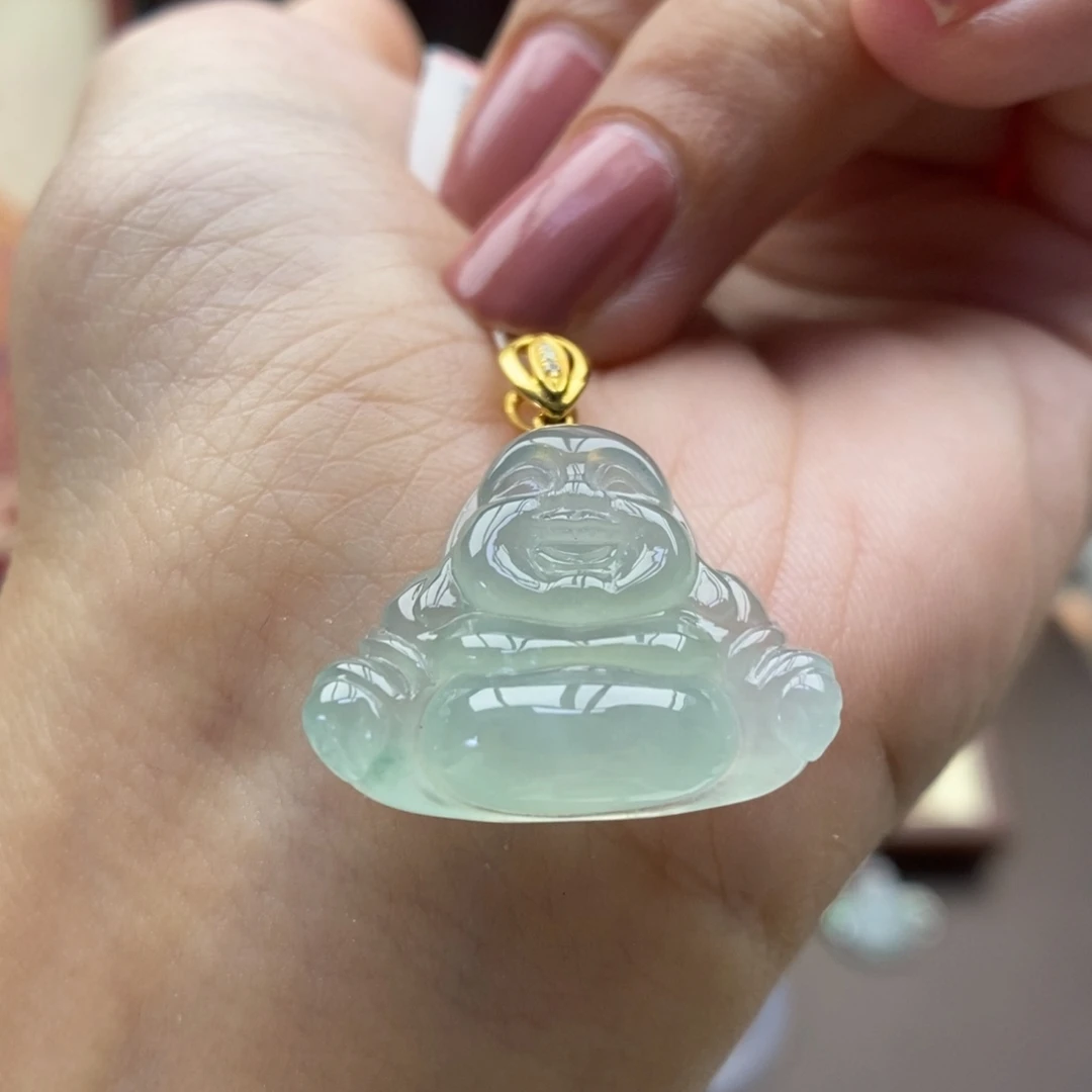 翡翠18K金镶嵌颈饰吊坠72