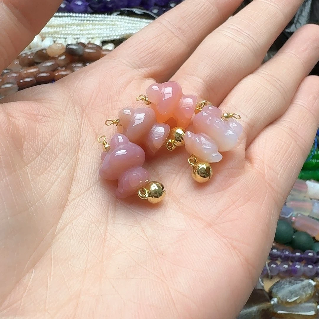 玛瑙/玉髓合金珠宝半成品一个盐源吊坠