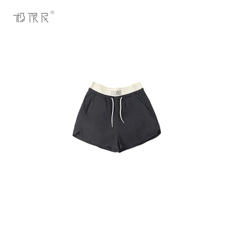 极限民《舒琦》夏季简约拼接腰头宽松薄款速干短裤F5119F1208