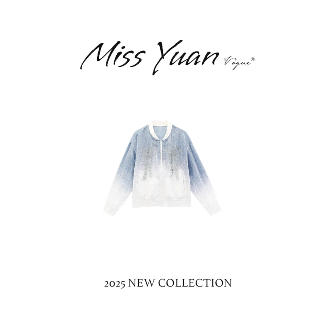 M.Y媛总 2025夏季渐变蝴蝶结烫钻长袖外套女 MYSZ1352D