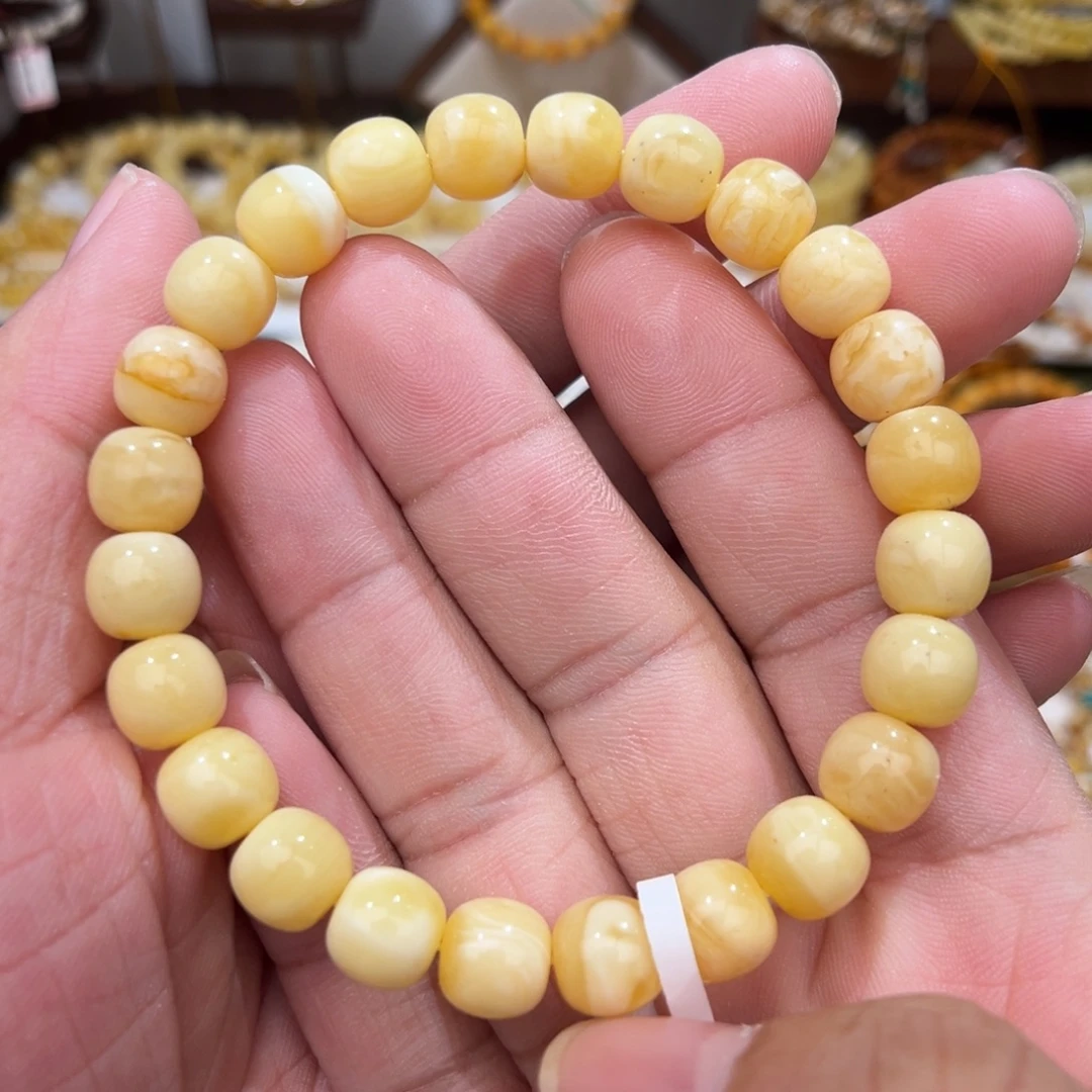 蜜蜡未镶嵌裸石微瑕9.0mm