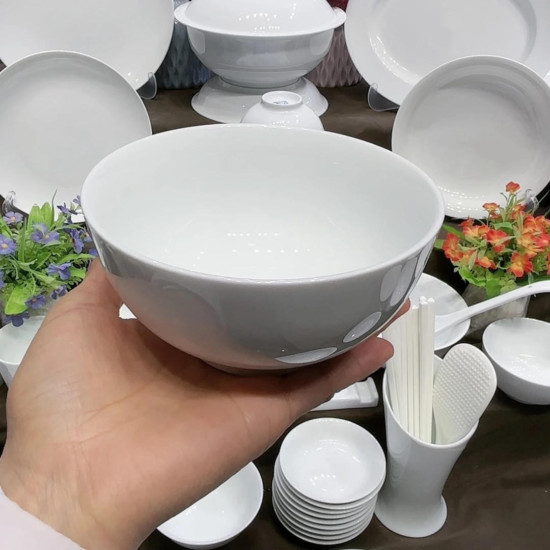 陶白瓷9深盘4个，5寸奥碗12个，6寸碟10个