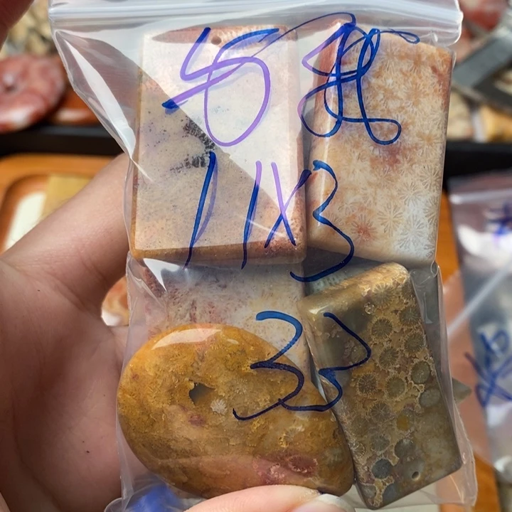 硅化玉颈饰足金镶嵌与*