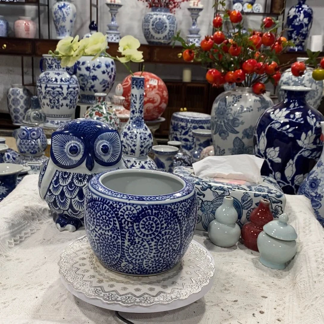 【闪购商品】摆件陶瓷小花缸，高度10口10……