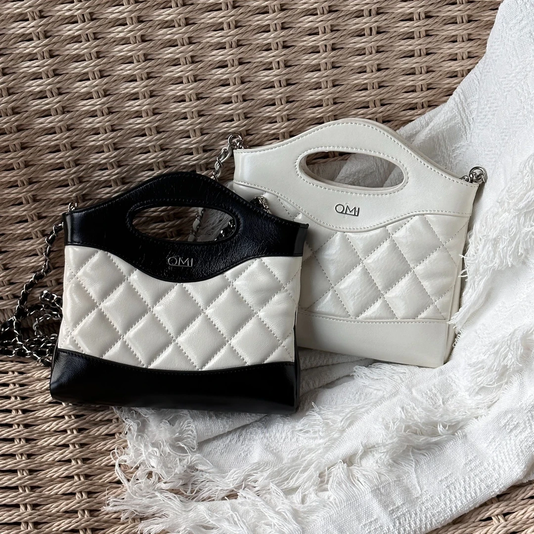 欧米OMI25年新款菱格真皮小香风洋气时尚手提百搭女士单肩斜挎包