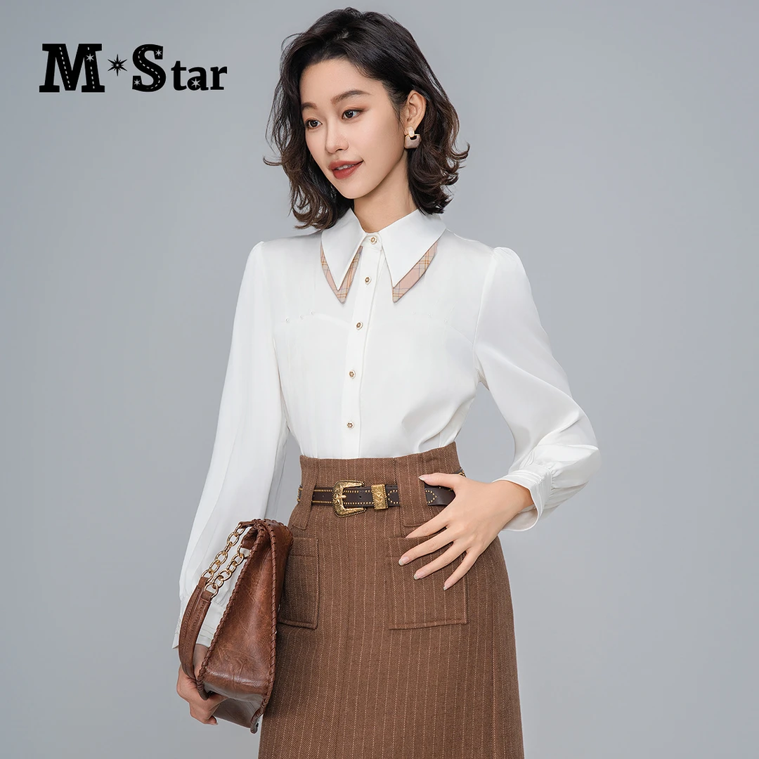 【芊芊专属】M-Star长袖莱赛尔衬衫通勤风 SFES112643