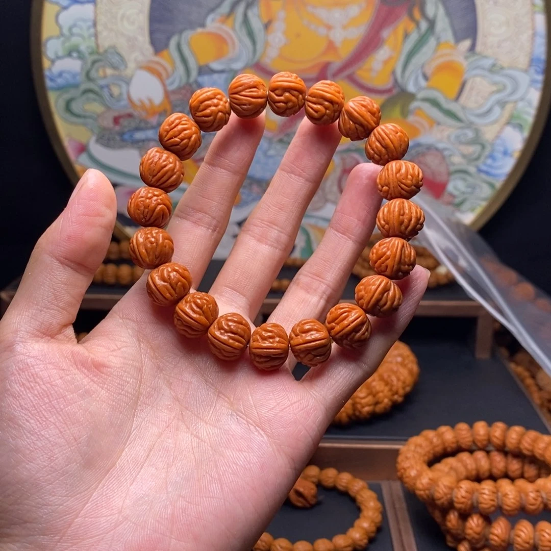 手串桃核龙纹桃核红魔