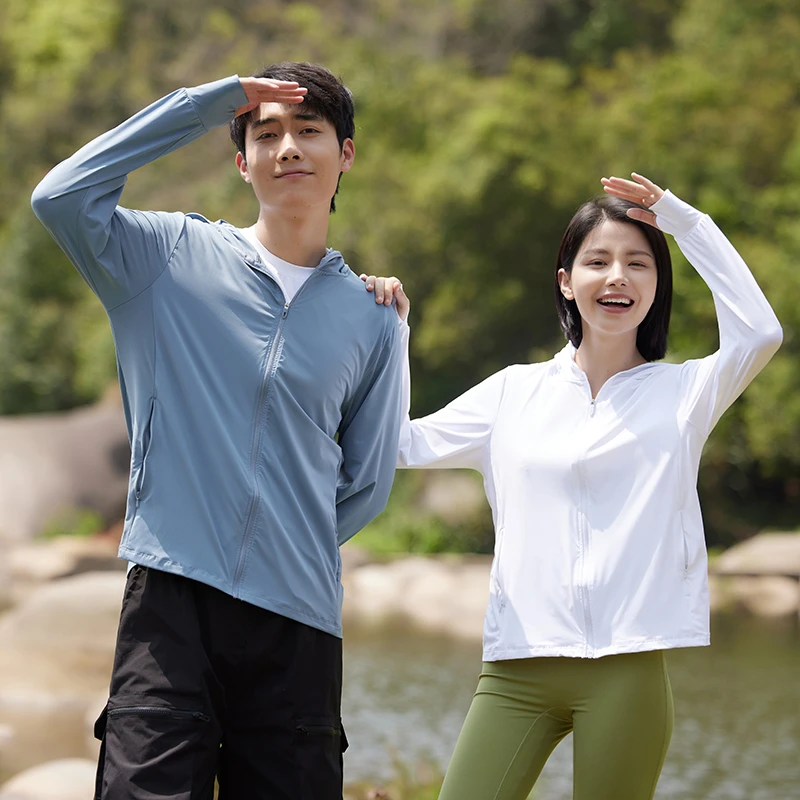 HOVEKIS 男女同款防晒衣UPF50+舒适透气夏季可拆卸黑胶帽檐防晒服
